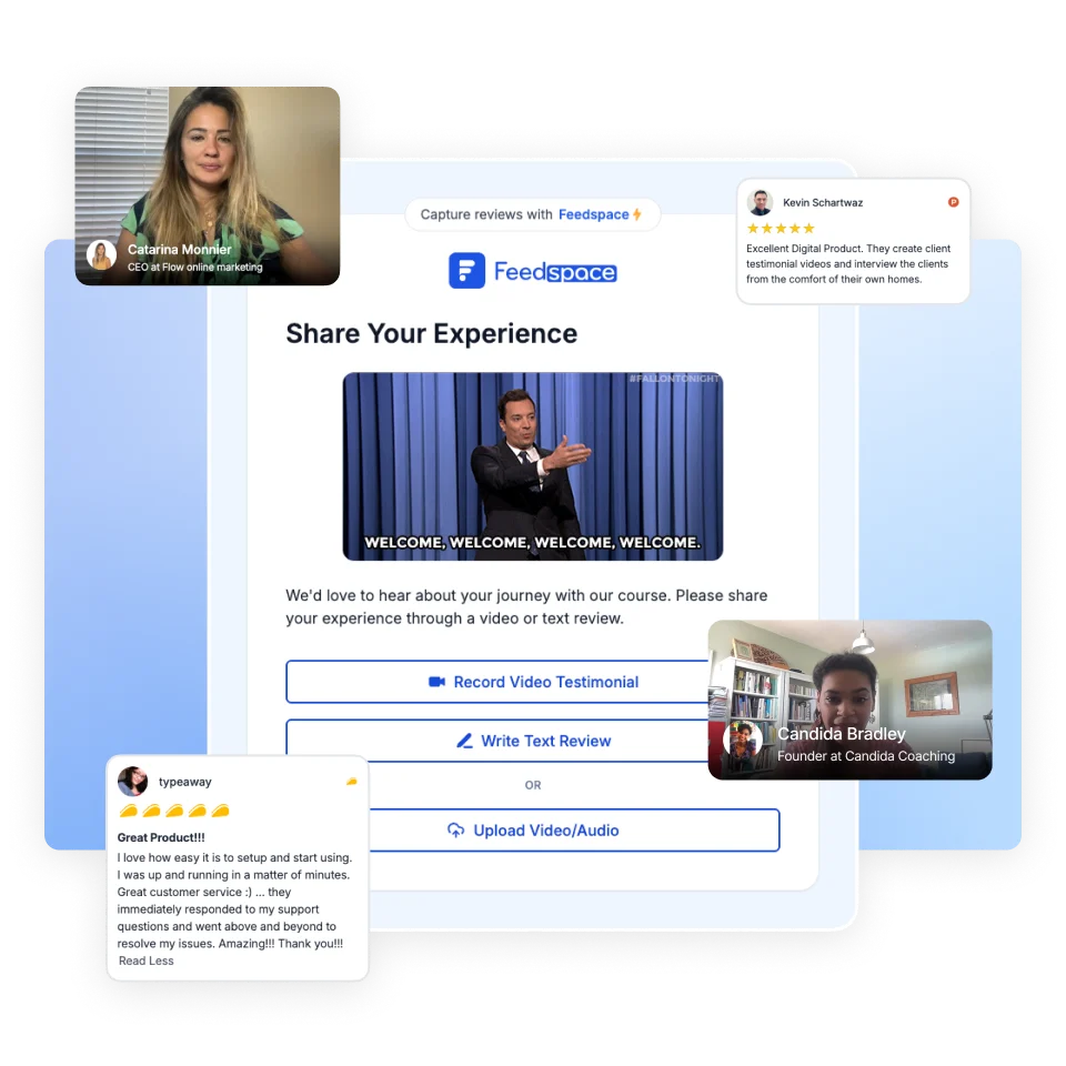 Testimonial collection form of Feedspace to request and collect customer feedback
