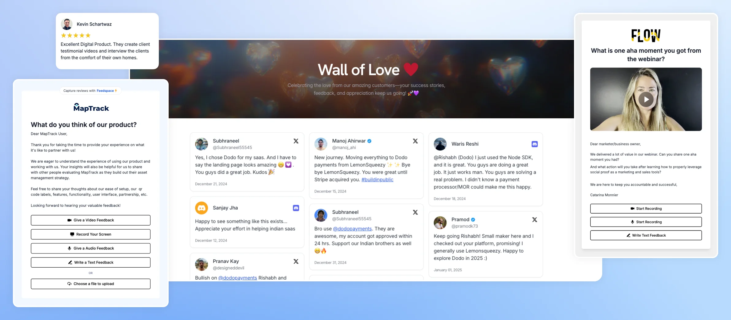 showcase feedspace wall of love