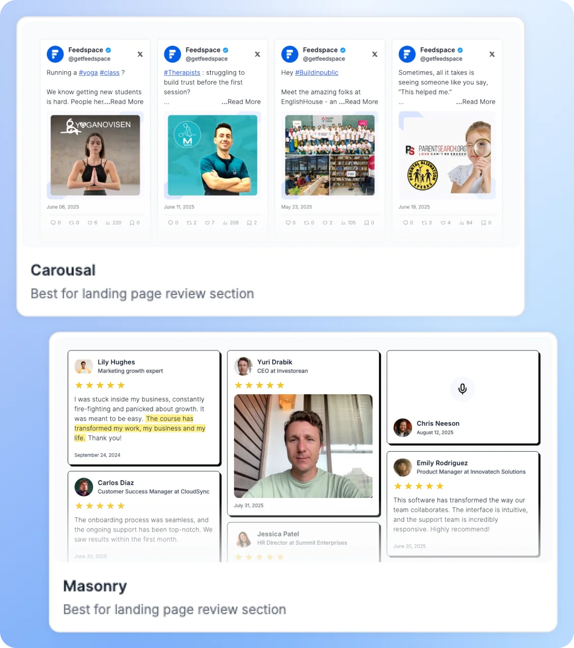 Feedspace Widgets