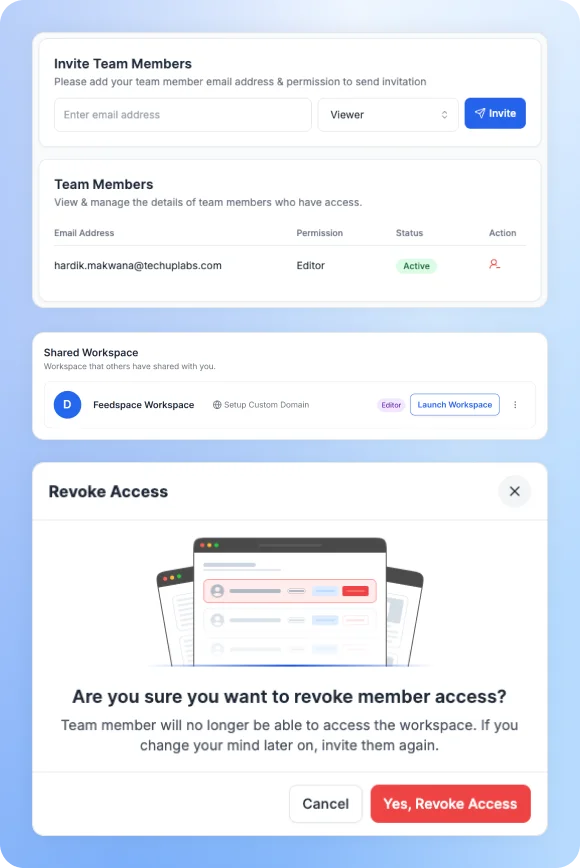 Revoke access from team members with Feedspace